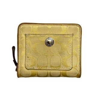 Coach yellow signature c zipper wallet